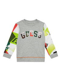 Guess Sweat-shirt Col Rond Bleu Enfants Garçons — immagine 1