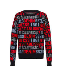 Guess All Over Jacquard Logo Sweat-shirt Multicolore Enfants — immagine 1