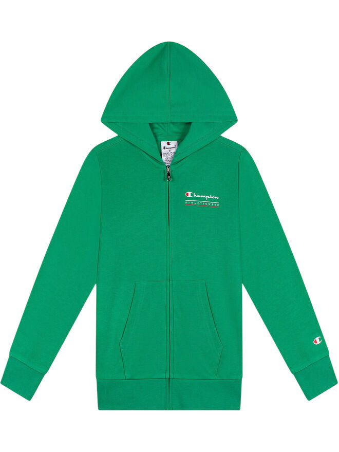 Champion Sweatshirt à Capuche Zippée Verte Enfant