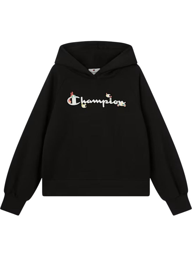 Champion Felpa Con Cappuccio Nera Bambine Ragazze