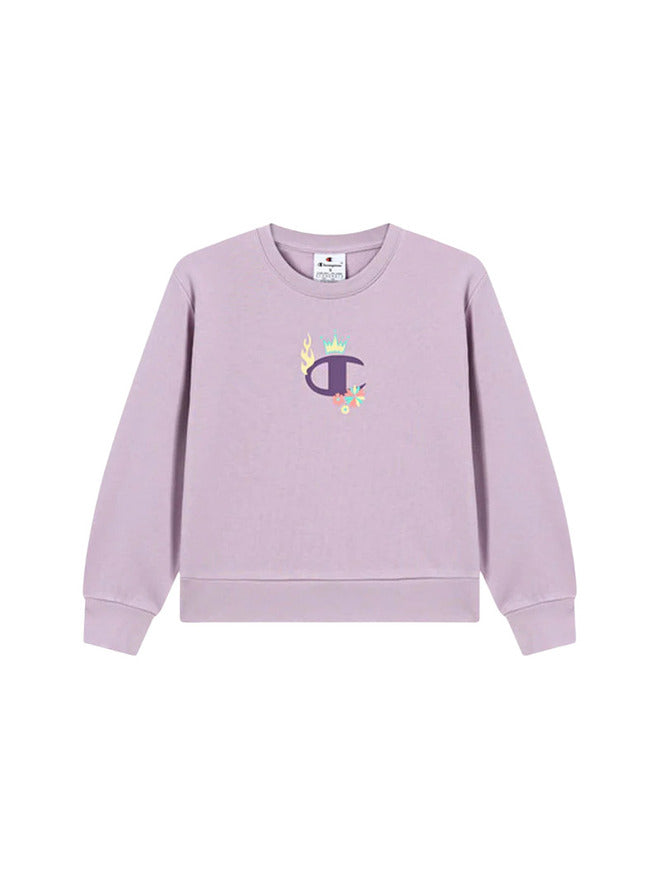 Champion Crew Felpa Girocollo Rosa Bambine Ragazze