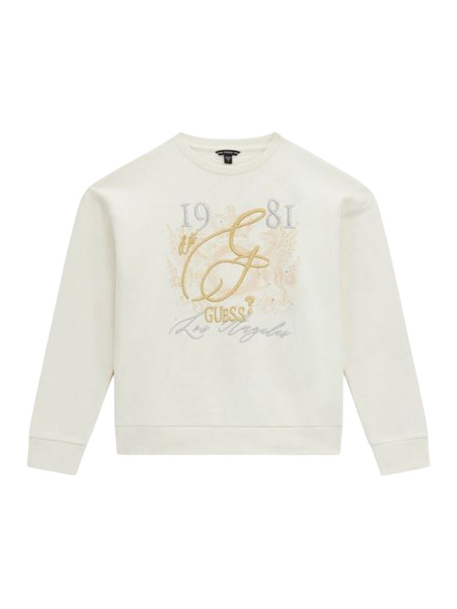 Guess Felpa Giroccollo Bianca Bambine Ragazze