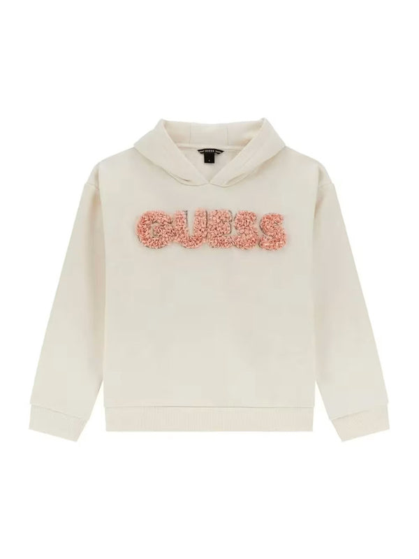 Guess Felpa Con Cappuccio Bianca Bambine Ragazze