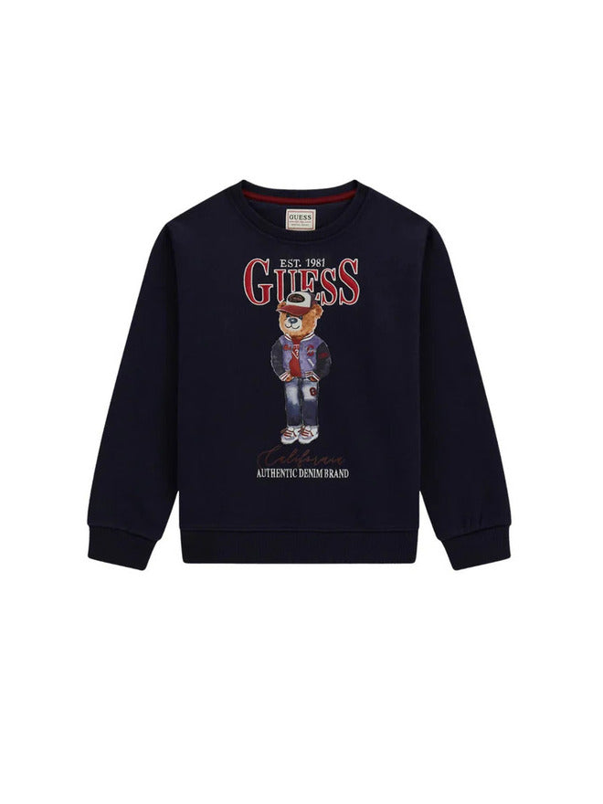 Guess Felpa Girocollo Con Stampe Nera Bambine Ragazze