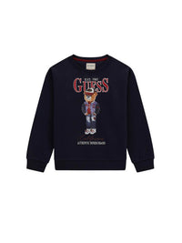 Guess Felpa Girocollo Con Stampe Nera Bambine Ragazze — immagine 1