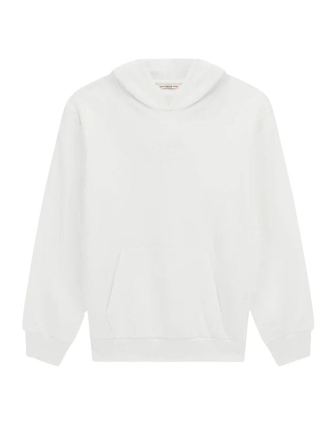 Guess Oversize Ls Active Felpa Con Cappuccio Bianca Bambine Ragazze