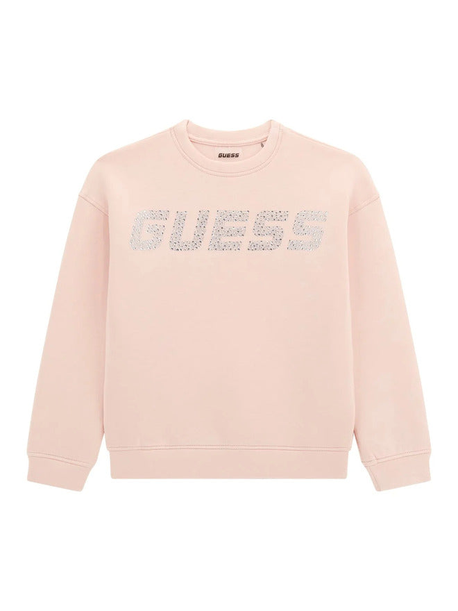 Guess Felpa Giroccollo Rosa Bambine Ragazze