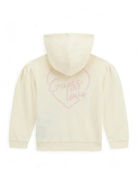 Guess Active Felpa Con Cappuccio Chiusura Zip Panna Bambina — immagine 2