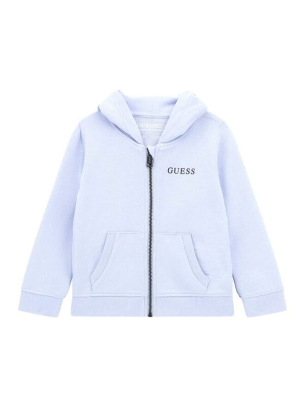 Guess Baby Felpa Con Cappuccio Chiusura Zip Azzurra Bambino