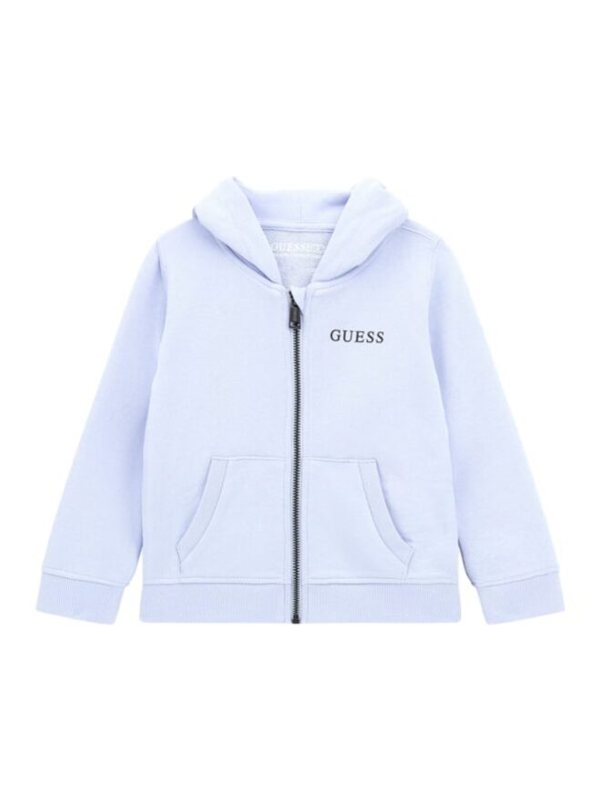 Guess Baby Sweatshirt à Capuche Zippée Bleu Bébé
