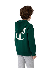 Champion Graphic Felpa Chiusura Zip Verde Bambini Ragazzi — immagine 3