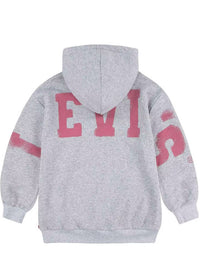 Levi's Collegiate Hoddie Felpa Con Cappuccio Grigio Rosa Bambina — immagine 2
