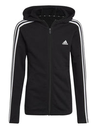 Adidas Essential 3-Stripes Jr Sweat-shirt à capuche zippé noir fille — immagine 1