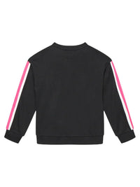 Guess Kids Sweat-shirt Col Rond Noir Rose Bébé Filles — immagine 2