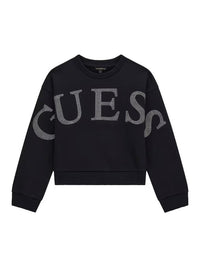 Guess Kids Sweat-shirt Col Rond Noir Argent Filles — immagine 1