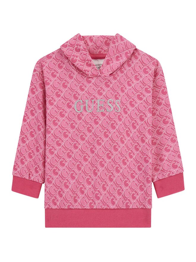 Guess Fashion Kids Sweat à capuche logoté rose pour enfant