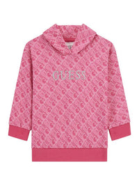 Guess Fashion Kids Sweat à capuche logoté rose pour enfant — immagine 1