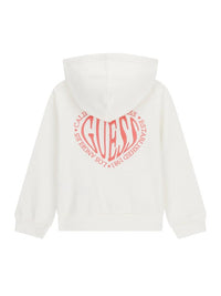Guess Kids Felpa Chiusura Zip Con Cappuccio Bianca Bambina — immagine 2