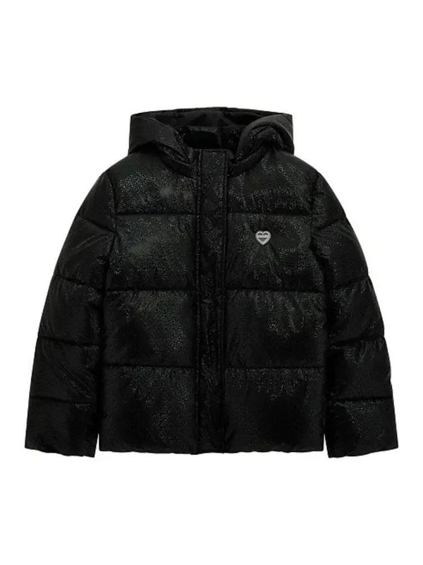 Guess Giubbotto Con Cappuccio Nero Bambine Ragazze