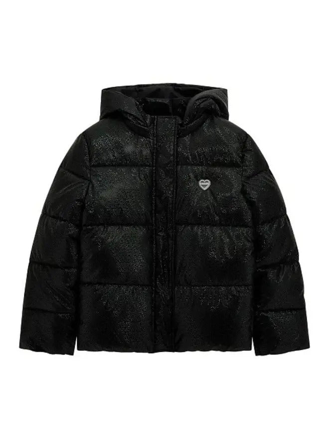 Guess Giubbotto Con Cappuccio Nero Bambine Ragazze