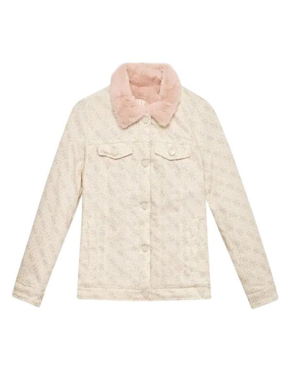Guess Giubbotto Beige Rosa Bambina