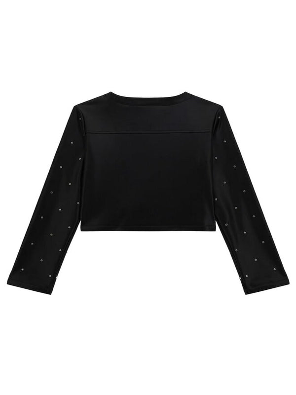 Guess Giacca Chiusura Zip In Pelle Nera Bambina