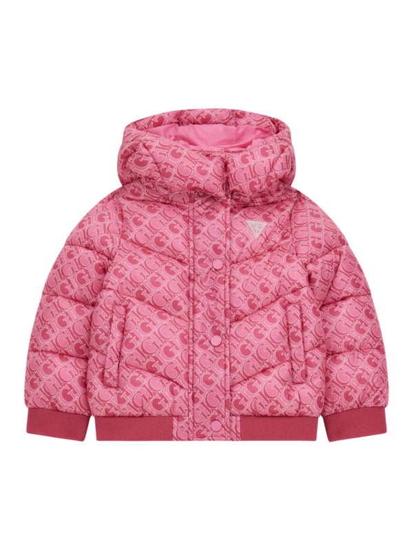 Guess Giubbotto imbottito con logo rosa  bambina