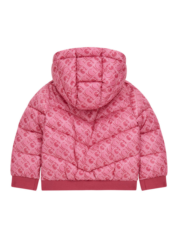 Guess Giubbotto imbottito con logo rosa  bambina