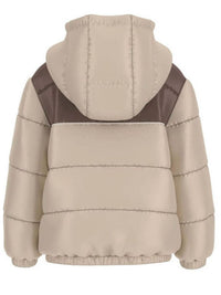 Guess Kids Giubbotto Trapuntato Con Cappuccio Beige Marrone Bambini Ragazzi — immagine 2