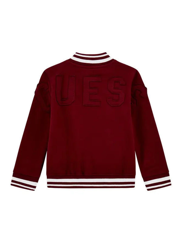 Guess Giacca Chiusura Bottoni Bordeaux Bianca Bambini