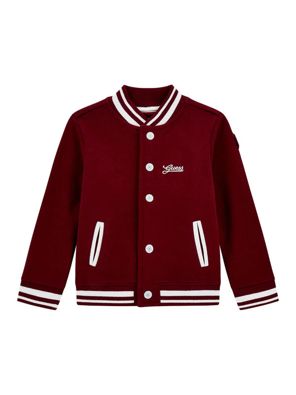 Guess Giacca Chiusura Bottoni Bordeaux Bianca Bambini