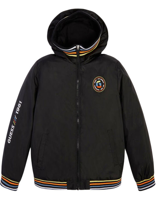 Guess Hooded Giubbotto Nero Bambino