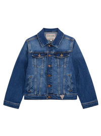 Guess Kids Veste en jean bleu Enfants — immagine 1