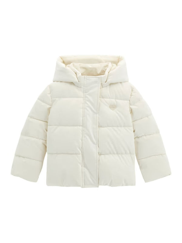 Guess Kids Giubotto Con Cappuccio Bianco Perla Bambini