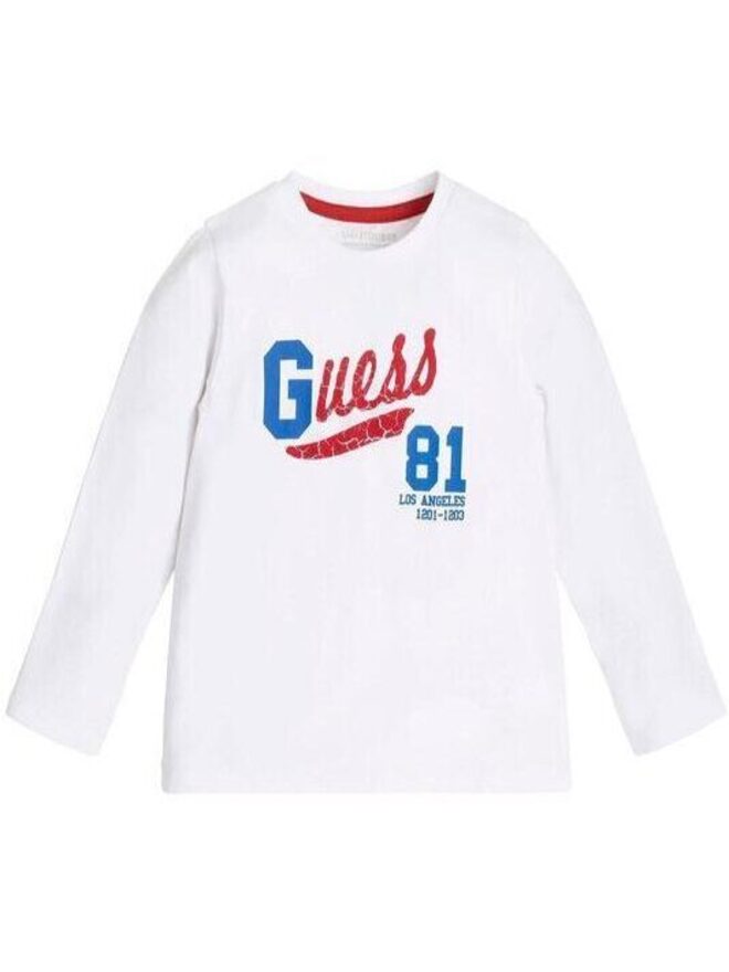 Guess Baby Felpa Girocollo Bianca Bambini