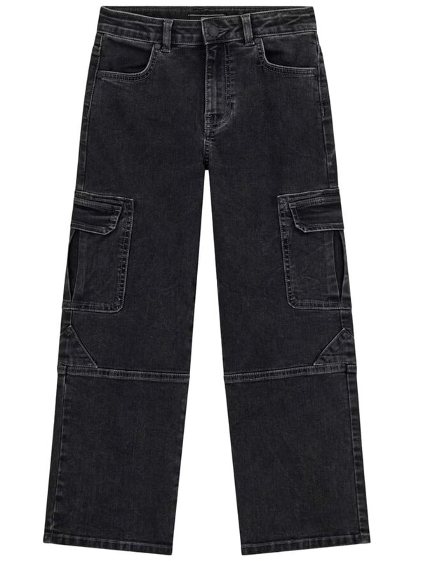 Guess Oversize Cargo Jeans Black Denim  bambino