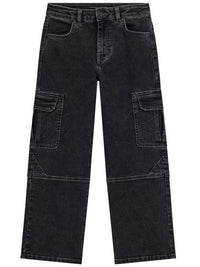 Guess Jeans cargo oversize en denim noir pour enfant — immagine 1