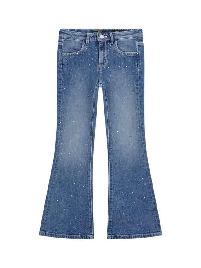 Guess Flared Strass Jeans Medium Blu Denim Bambine Ragazze