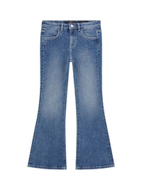 Guess Flared Strass Jeans Medium Blu Denim Bambine Ragazze — immagine 1