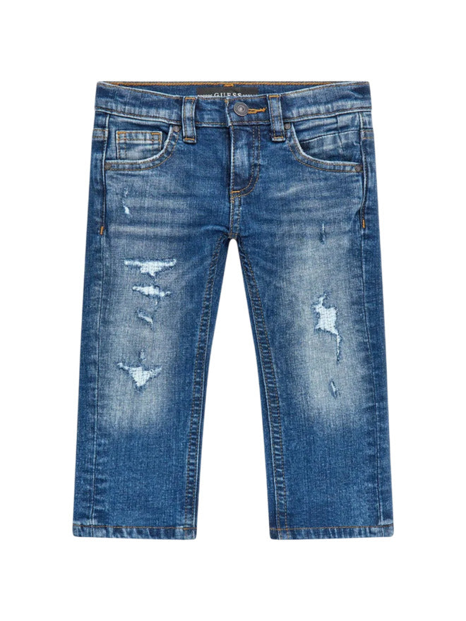 Guess  Slim Feat Strapp Azz Jeans Blu Denim Bambini