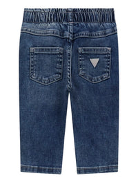 Guess Kids Jeans Blu Denim Con Ricamo Multicolore Bambina — immagine 2