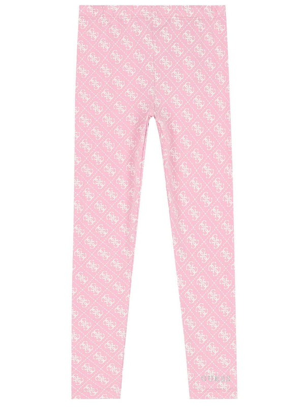 Guess Kids Leggings Rosa Bianchi Bambina