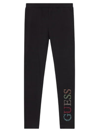 Guess Leggings Noir avec Strass Multicolores Enfant — immagine 1