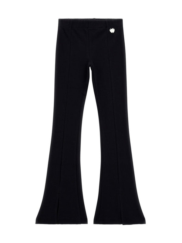 Guess Rib Flare Leggings Neri Bambine Ragazze