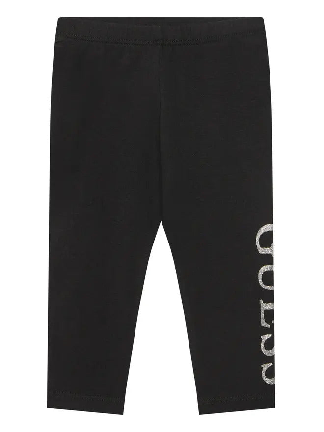 Guess Leggings Noir Argent Fille