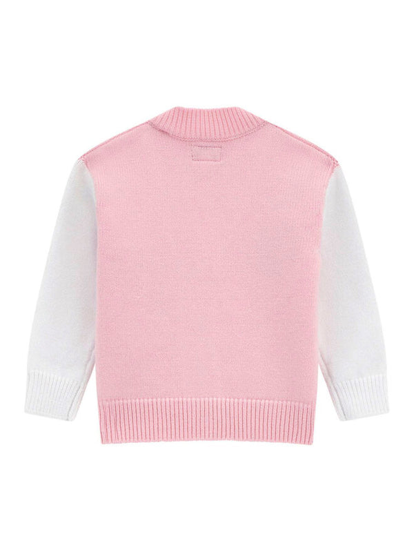 Guess Kids Cardigan Rosa Bianco Bambina