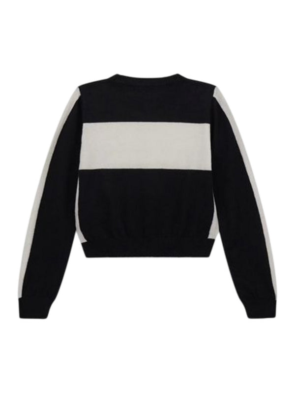 Guess Maglioncino Girocollo Nero Bianco Bambine Ragazze