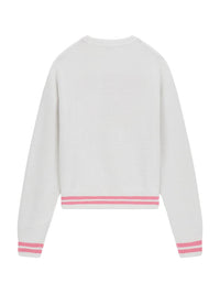 Guess Maglioncino Girocollo Bianco Rosa Bambine Ragazze — immagine 2