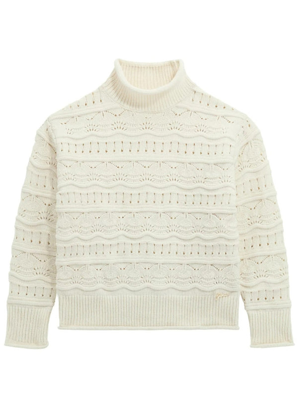 Guess Maglioncino Ricamato Bianco Bambine Ragazze