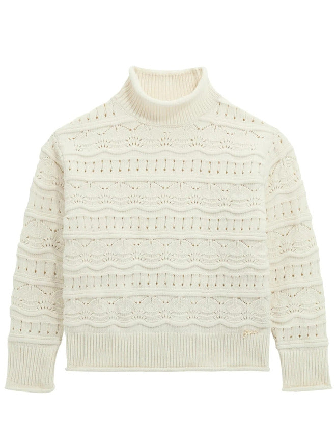 Guess Maglioncino Ricamato Bianco Bambine Ragazze